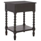 Tavolino laterale decorativo con cassetto e ripiano aperto