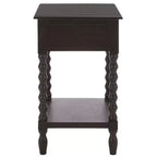 Tavolino laterale decorativo con cassetto e ripiano aperto