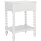 Tavolino laterale decorativo con cassetto e ripiano aperto
