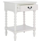Tavolino laterale decorativo con cassetto e ripiano aperto