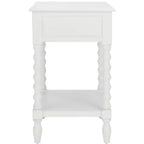 Tavolino laterale decorativo con cassetto e ripiano aperto