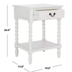 Tavolino laterale decorativo con cassetto e ripiano aperto