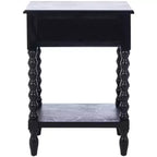 Tavolino laterale decorativo con cassetto e ripiano aperto