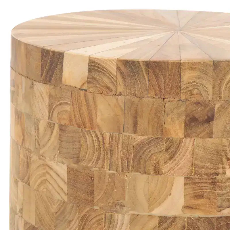 Sgabello d'accento cilindrico in teak