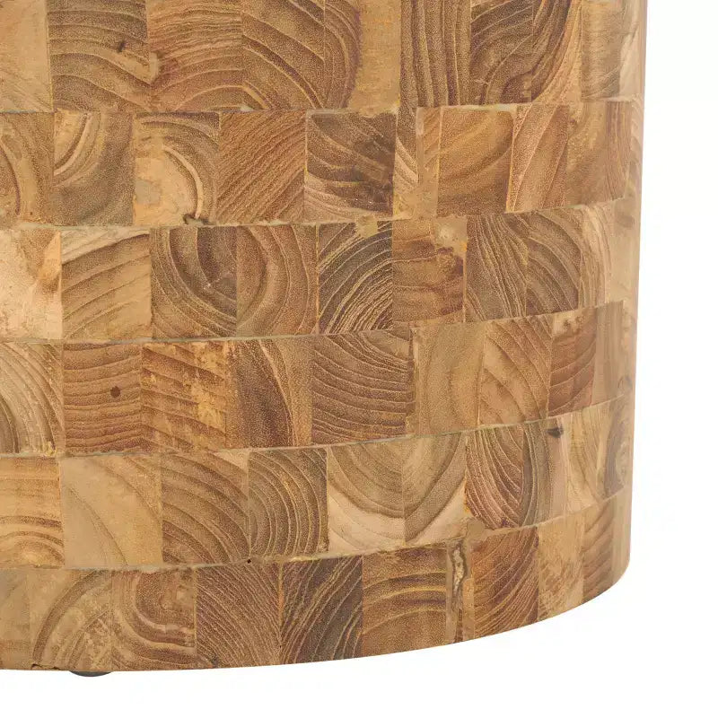 Sgabello d'accento cilindrico in teak