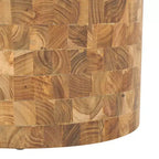 Sgabello decorativo cilindrico in teak