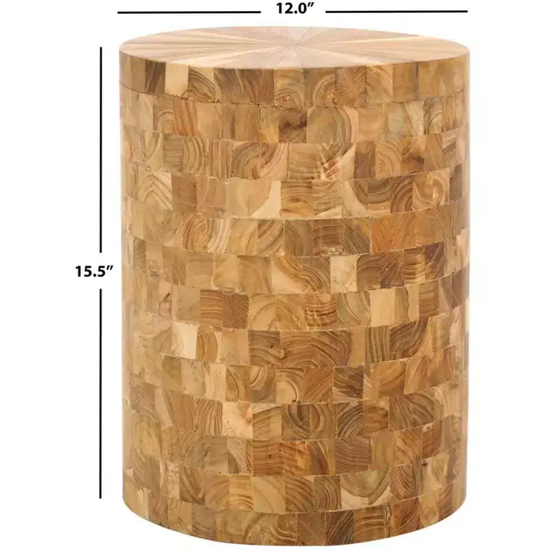 Sgabello d'accento cilindrico in teak