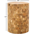 Sgabello decorativo cilindrico in teak