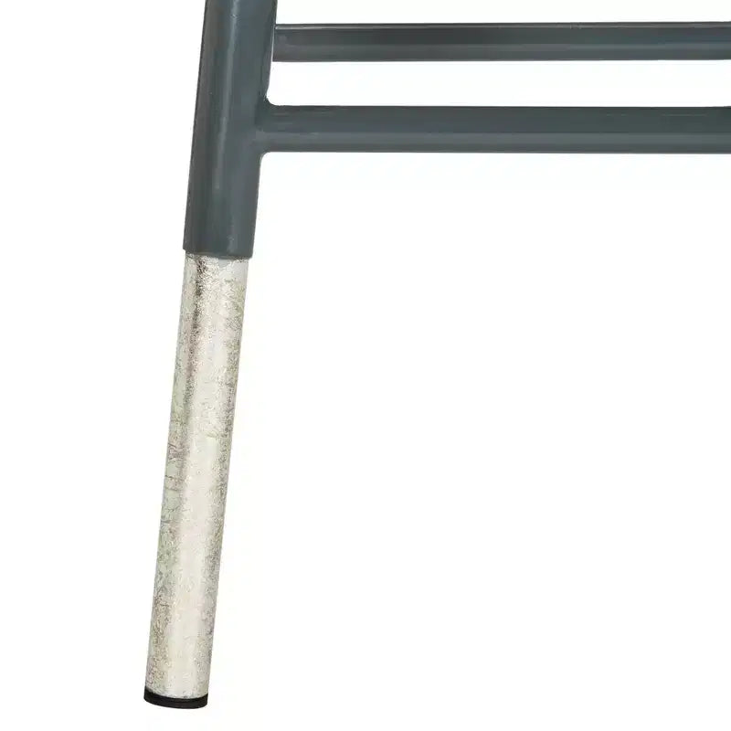 Sgabello da bancone in ferro argentato