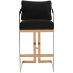 Taraji Velvet Barstool - KNT7027 - Giotto Black - Safavieh Couture