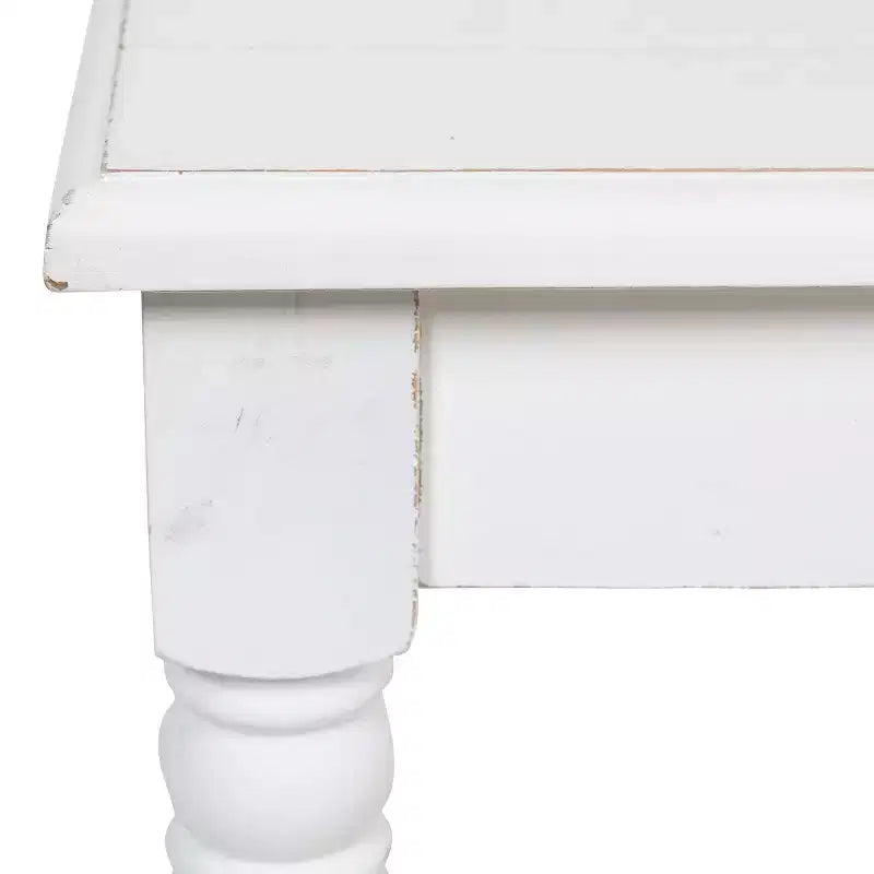Panca rustica in legno – 42x14x19 pollici, bianca