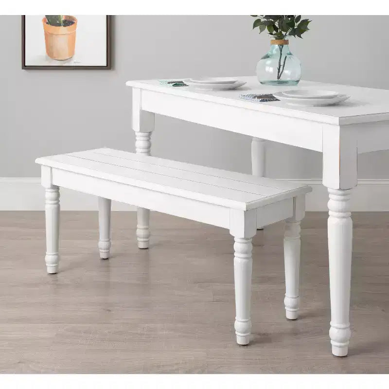 Panca rustica in legno – 42x14x19 pollici, bianca