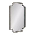 Kate and Laurel Hogan Scalloped MDF Scallop Mirror, 24x36, Silver