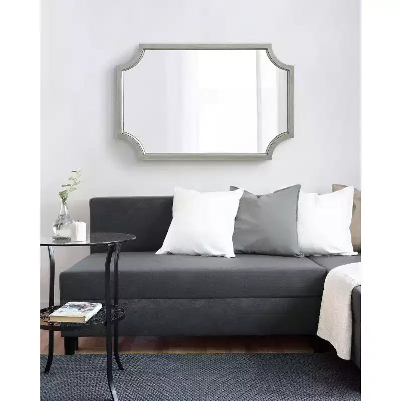 Specchio da Parete a Raggi Scalettati, 24x36, Argento