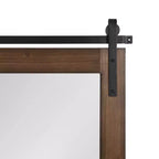 Specchio da parete rustico in legno con porta da fienile