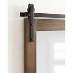 Specchio da parete rustico in legno con porta da fienile