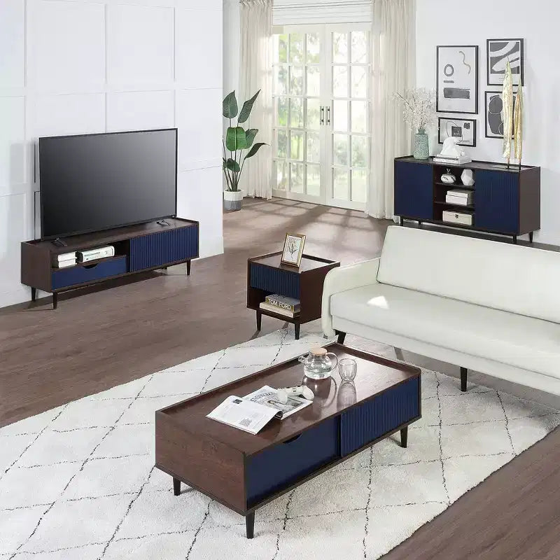 Duane 59.05 Madia Moderna a 7 Ripiani con Lati a Coste - Manhattan Comfort