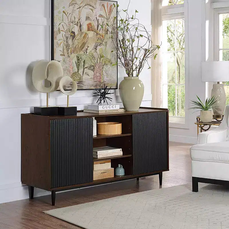 Duane 59.05 Madia Moderna a 7 Ripiani con Lati a Coste - Manhattan Comfort