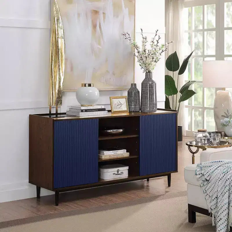 Duane 59.05 Madia Moderna a 7 Ripiani con Lati a Coste - Manhattan Comfort