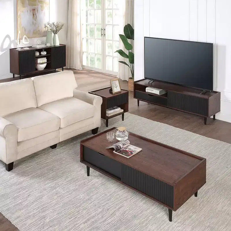 Duane 59.05 Madia Moderna a 7 Ripiani con Lati a Coste - Manhattan Comfort