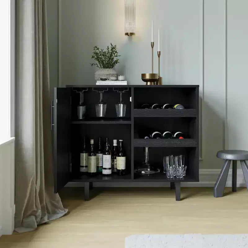 Mobile Bar Classico con anta stile Shaker e porta bottiglie
