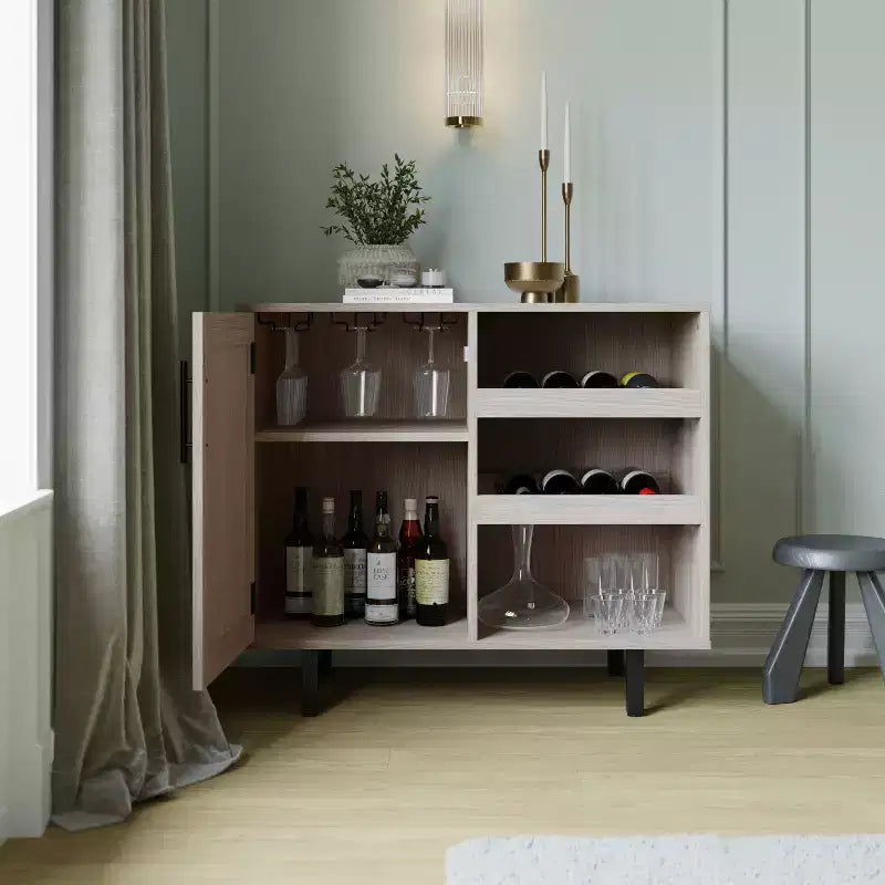 Mobile Bar Classico con anta stile Shaker e porta bottiglie