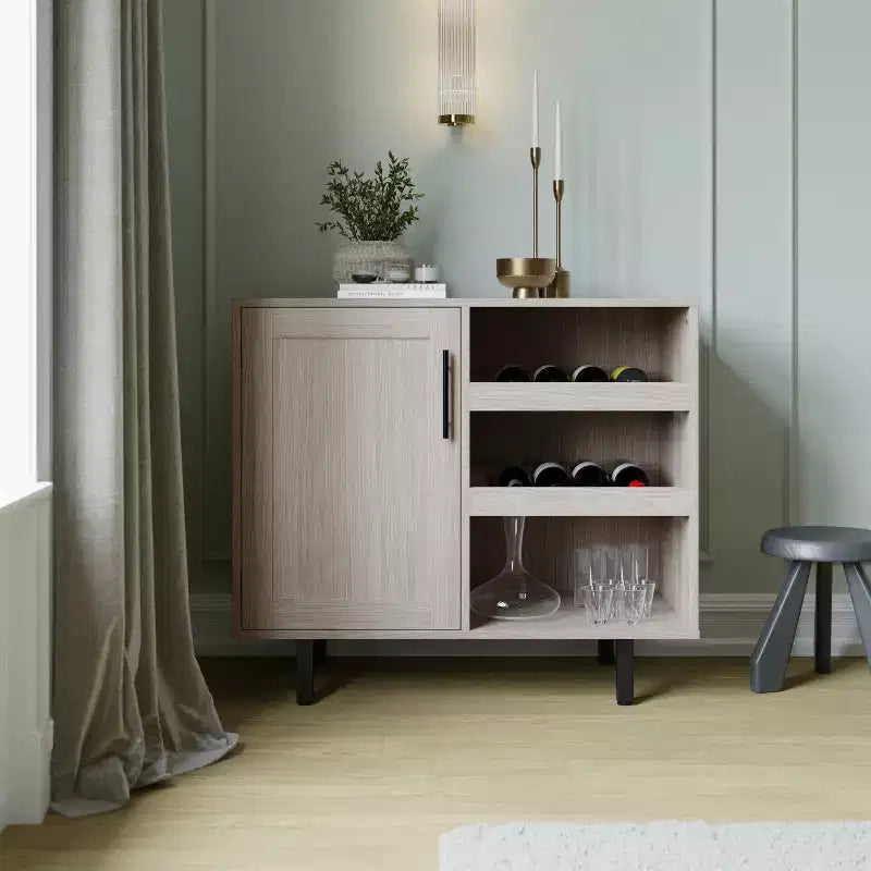 Mobile Bar Classico con anta stile Shaker e porta bottiglie