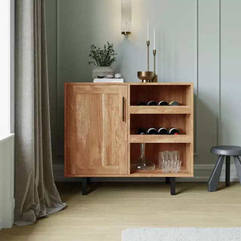 Mobile Bar Classico con anta stile Shaker e porta bottiglie