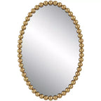 Uttermost Serna Gold Leaf 20 x 30 Beaded Oval Wall Mirror