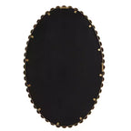 Specchio da parete ovale con perline – Cornice in ferro foglia oro, 20 x 30 pollici