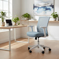 Workspace by Alera Mesh Back Fabric Task Chair, Supports Up to 275 lb, 17.32 to 21.1 Seat Height, Seafoam Blue Seat/Back