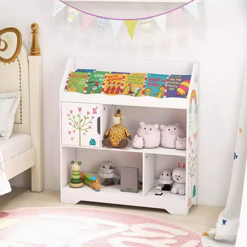 Scaffale per bambini 3 in 1 con libreria e armadietto
