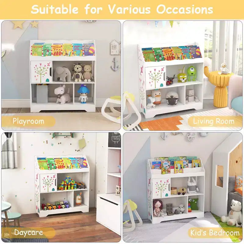 Scaffale per bambini 3 in 1 con libreria e armadietto