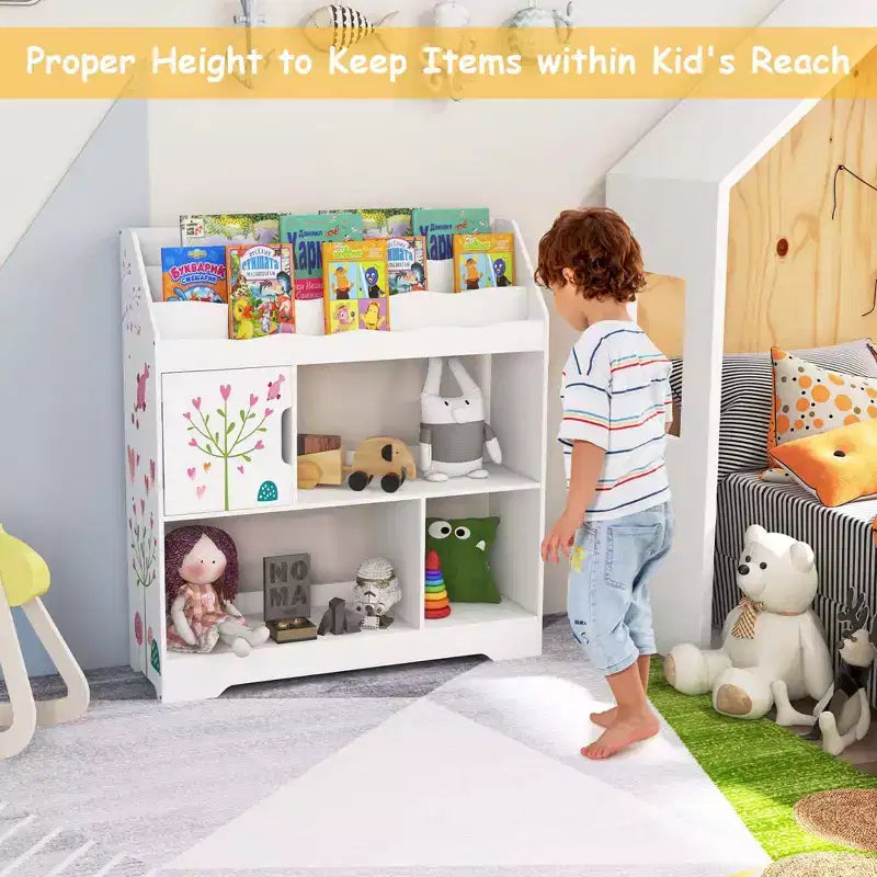 Scaffale per bambini 3 in 1 con libreria e armadietto