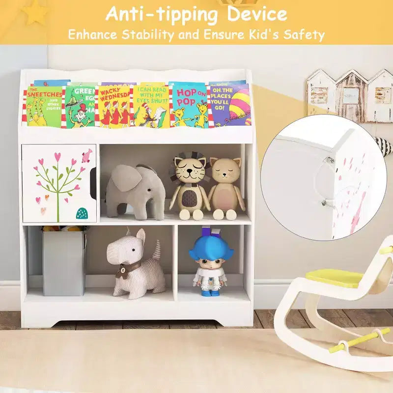 Scaffale per bambini 3 in 1 con libreria e armadietto