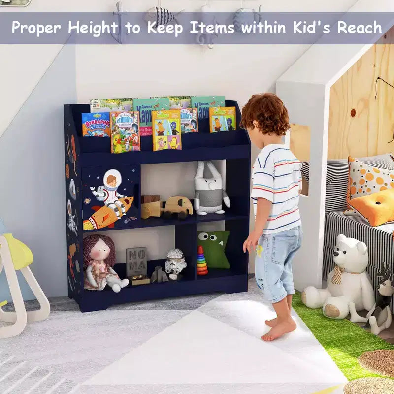 Scaffale per bambini 3 in 1 con libreria e armadietto
