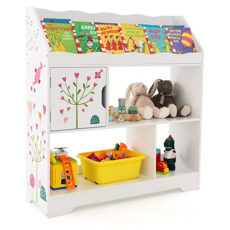 Scaffale per bambini 3 in 1 con libreria e armadietto
