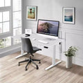 Scrivania elettrica regolabile in altezza con piano da 122 cm, bianca