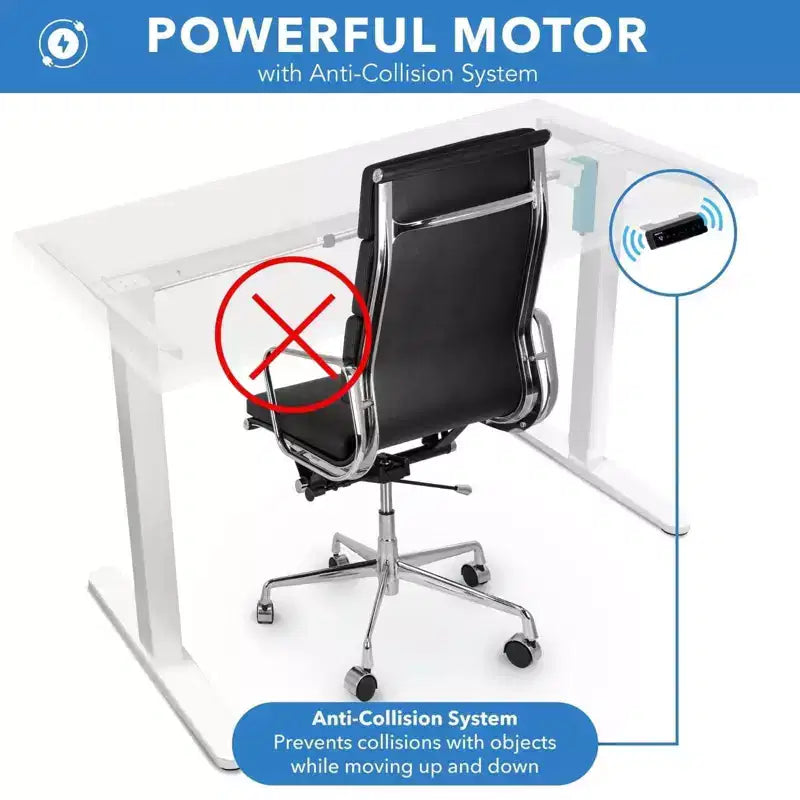 Scrivania elettrica regolabile in altezza con piano da 122 cm, bianca