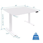 Scrivania elettrica regolabile in altezza con piano da 48", bianca