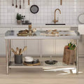 Tavolo da preparazione in acciaio inossidabile con ripiano inferiore – 122 x 61 cm
