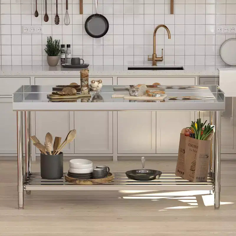 Tavolo da preparazione in acciaio inossidabile con ripiano inferiore – 122 x 61 cm