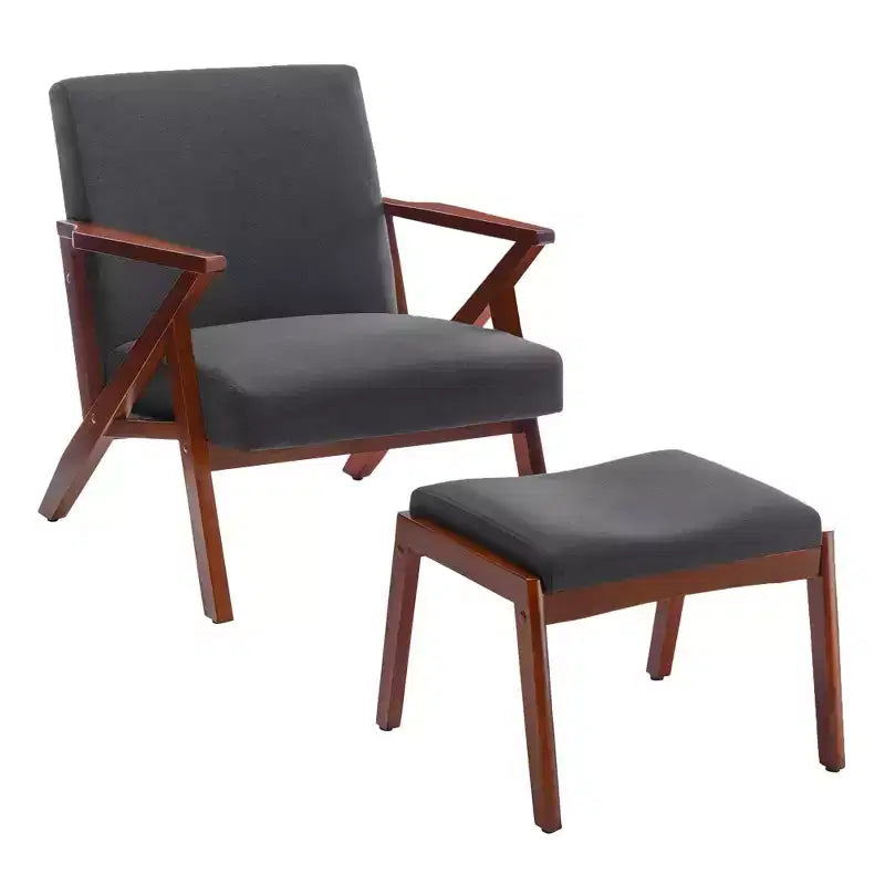 Poltrona Mid-Century Modern con Ottomana