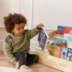Bibliothèque en bois pour tout-petits, présentoir frontal