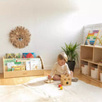 Bibliothèque en bois pour tout-petits, présentoir frontal