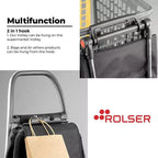 Carrello spesa pieghevole a 2 ruote con borsa in tweed